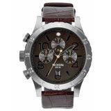 Nixon A3631887-00 The 48-20 Chrono Brown Dial Brown Leather Strap Lefty Dive Men Watches Lexor Miami
