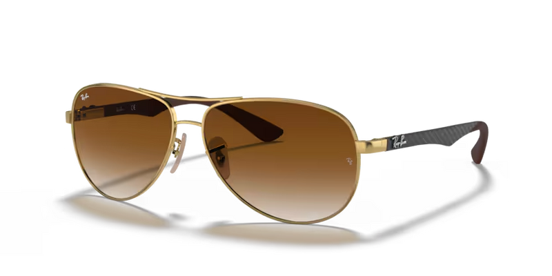 Rayban 0RB8313 001/51 61 CARBON FIBRE ARISTA W/ CLEAR GRADIENT BROWN Unisex Sunglasses