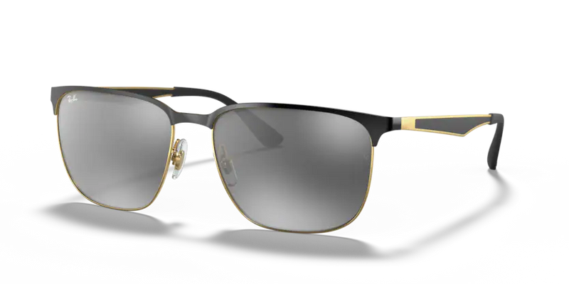 Ray-Ban 0RB3569 187/8859 BLACK ON ARISTA W/ GREY MIRROR SILVER GRADIENT Unisex Sunglasses