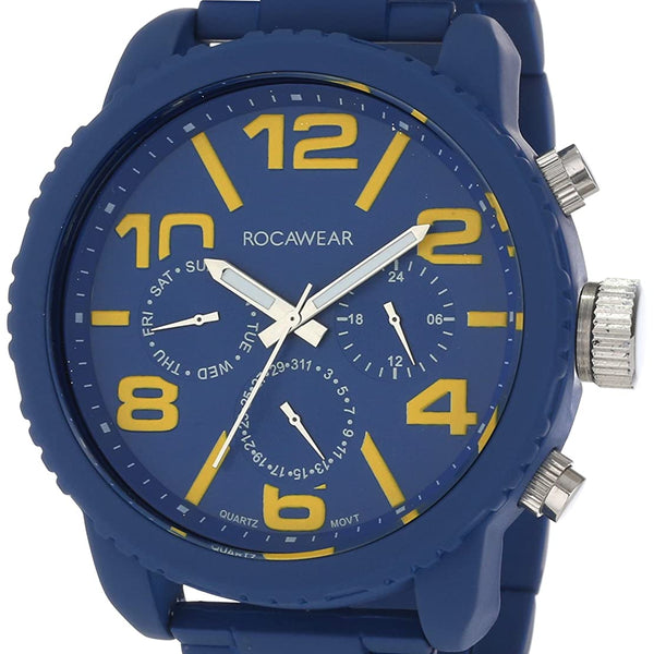 メルオジ ROCA WEAR Rocawear RM0115BK1-040 Stylish Bracelet Enamel Bezel Men Watches
