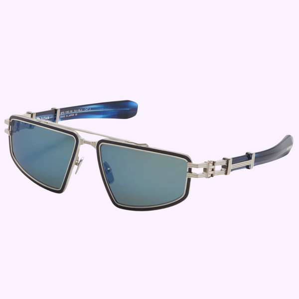 Balmain Titan Sunglasses in Blue Balmain - Titan (Silver/Blue) – Good See Co main image 2
