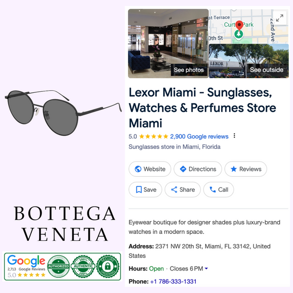 Bottega Veneta BV1042SA-001 57 Óculos de Sol Unissex