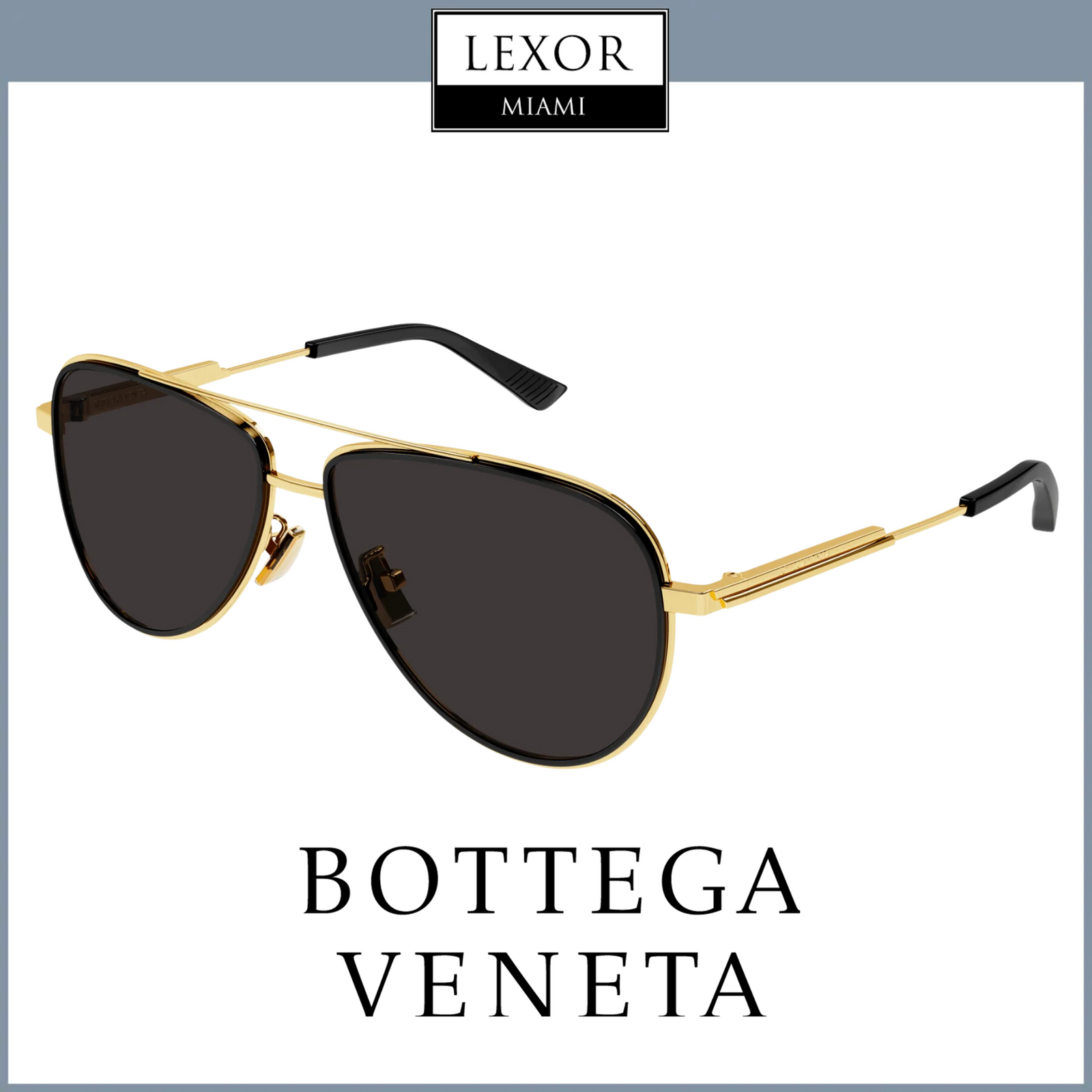 Bottega Veneta BV1240S-001 59 Sunglass MAN METAL – Lexor Miami