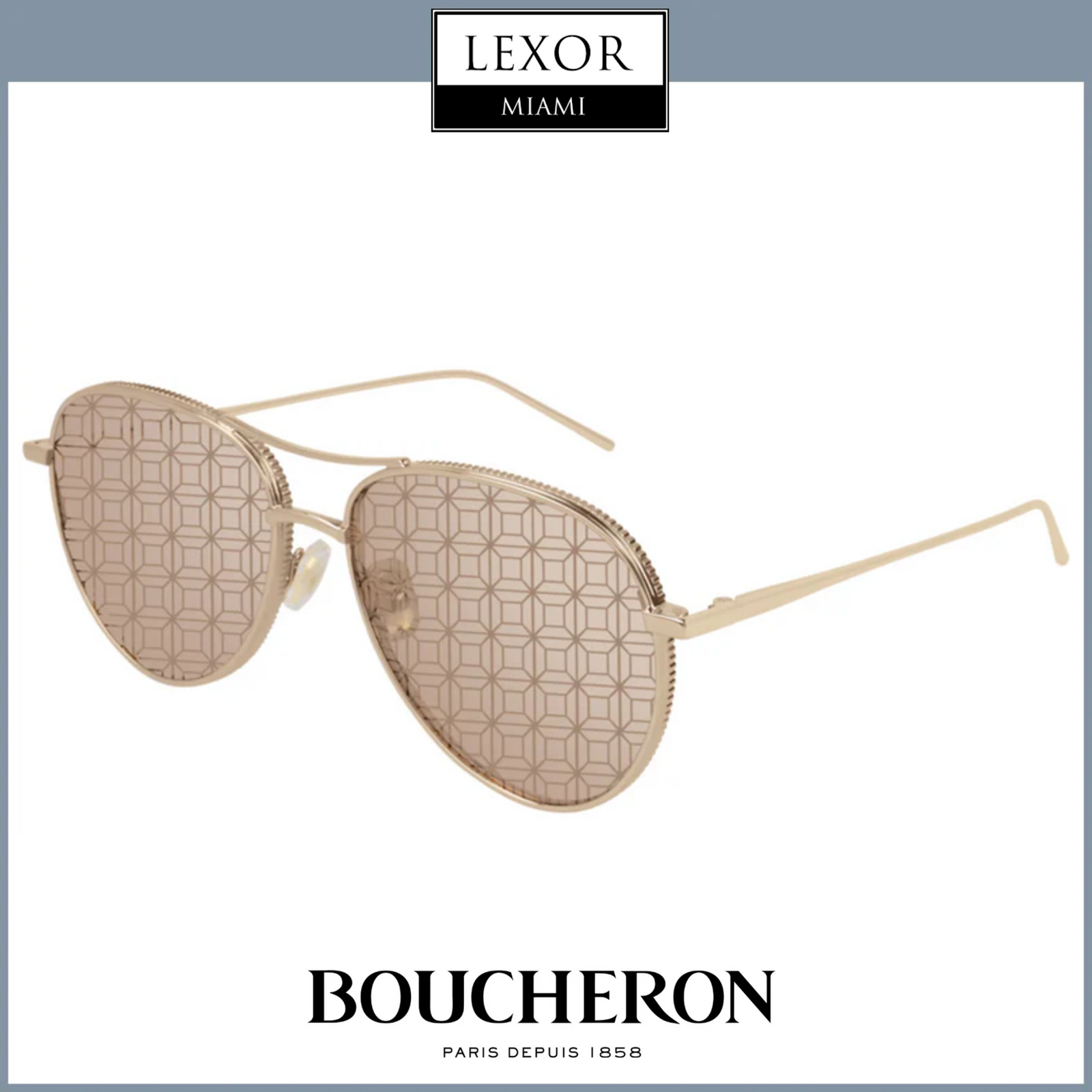 Boucheron  BC 0113S 003 Silver  Cat Eye Full Rim Sunglasses New  Authentic Sunglasses Boucheron Serpent Bohème BC0116S-003 BC0116S  main image 4