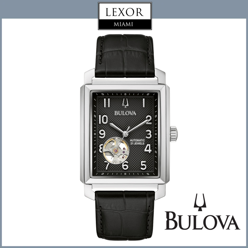 Bulova 96A269 Sutton Black Leather Strap Men Watches