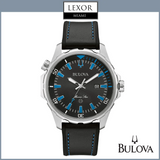 Reloj para hombre Bulova 96B337Marine Star de silicona y cuero negro de 43 mm