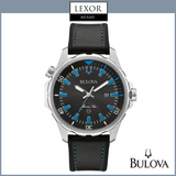 Bulova 96B337Marine Star Black Silicone & Leather Strap 43mm Men Watches