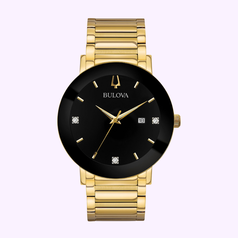 Reloj para hombre Bulova 97D116 Futuro con correa de acero inoxidable dorado