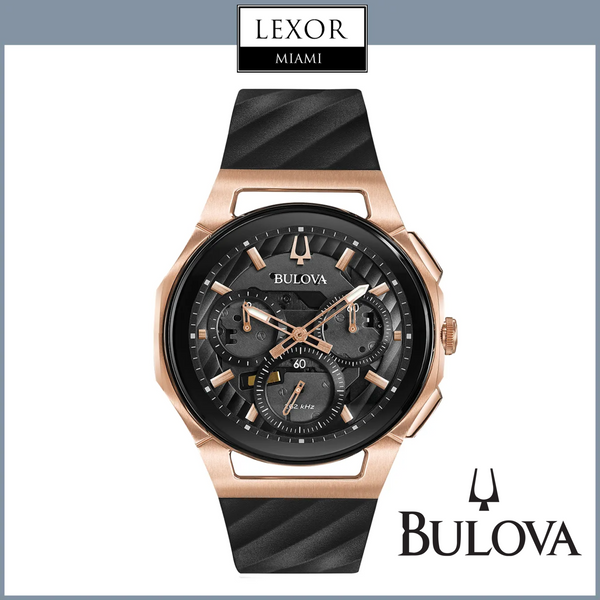 Bulova 98A185 Curv Chronograph Black Dial Men Watches
