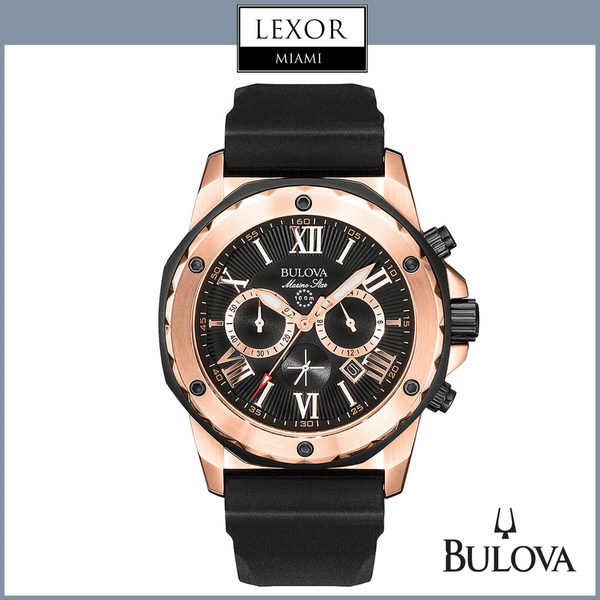 Reloj para hombre Bulova 98B104 Marine Star con correa de silicona negra