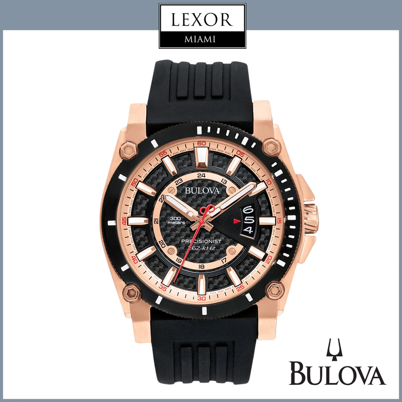 Bulova 98B152 Precisionist Black Silicone Strap Men Watches