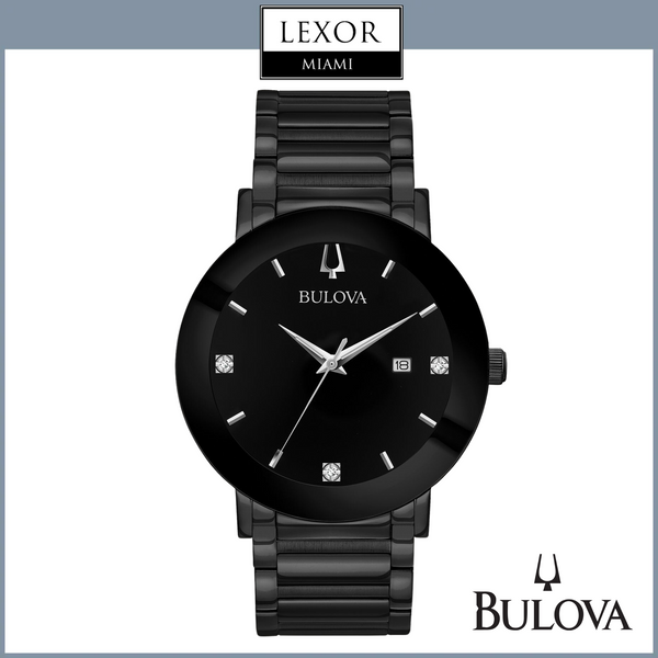 Bulova 98D144 Black Dial Stainless Steel Strap Men Watches