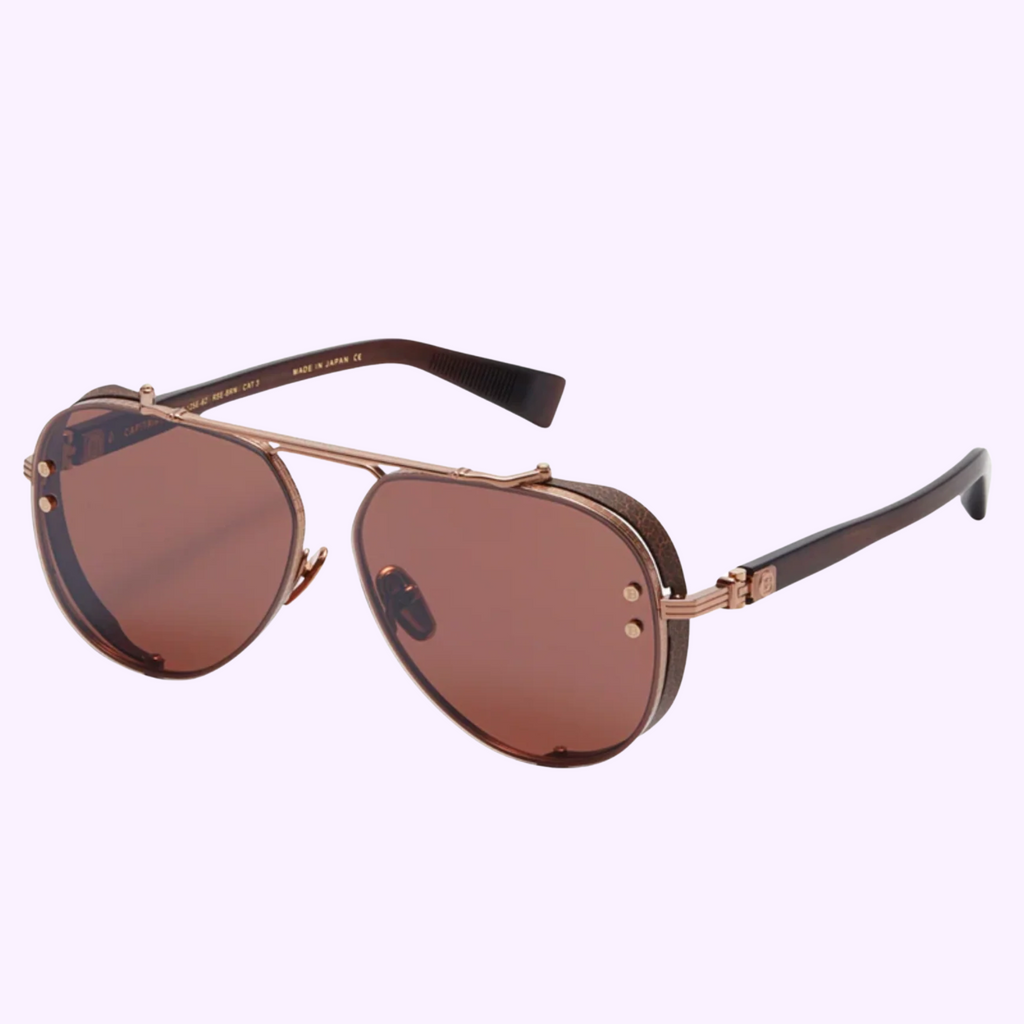 Balmain CAPTAINE BPS-125E-62 Rose Gold aviator sunglasses Lexor Miami