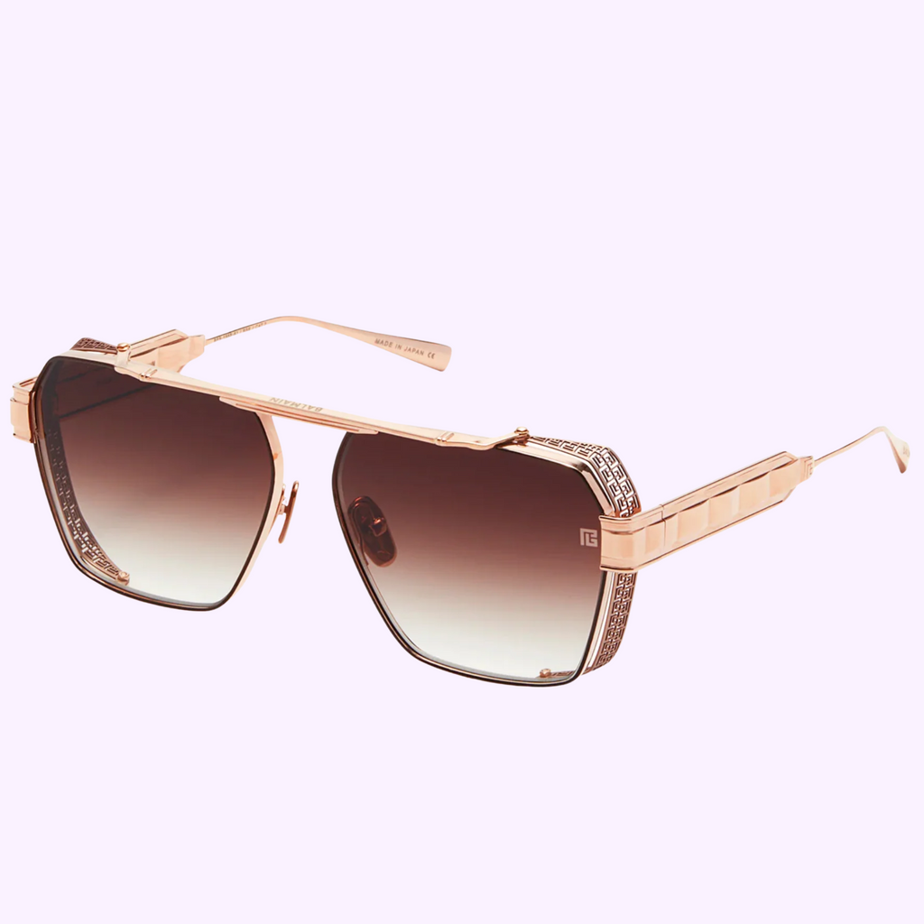 Balmain PREMIER BPS-155B-61 Rose Gold navigator sunglasses Lexor Miami