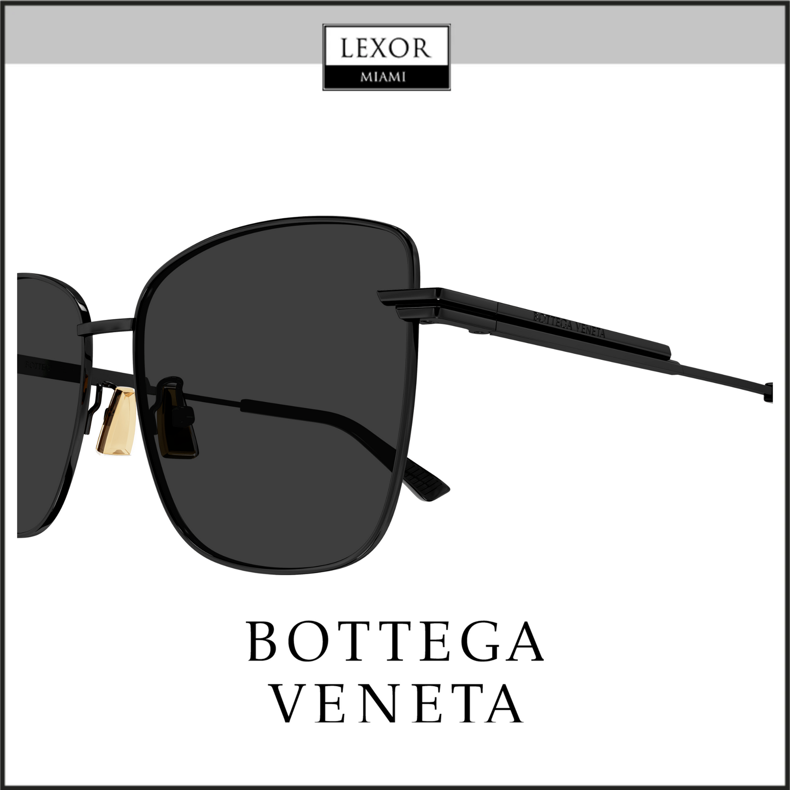 Bottega Veneta BV1237S-001 57 Sunglass WOMAN METAL – Lexor Miami