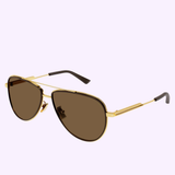 Angle View Bottega Veneta BV1240S-002 59 Sunglass MAN METAL