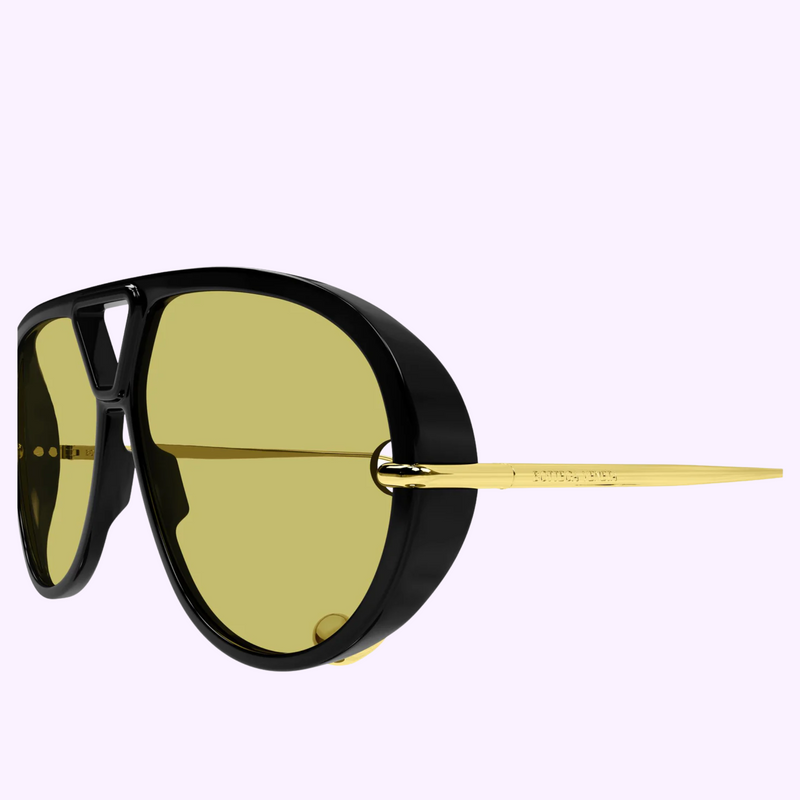 BOTTEGA VENETA BV 1273S 003 Black Gold Yellow Lens Earrings Sunglasses AUTHENTIC BOTTEGA VENETA BV 1273S 003 Black Gold Yellow Lens Earrings  main image 4