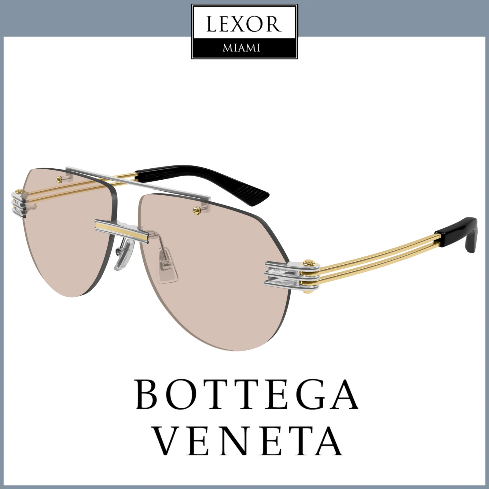 Bottega Veneta Sunglasses BV1342S-002 59 UNISEX METAL upc