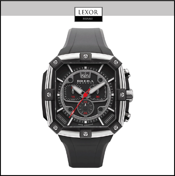 Brera-Orologi BRSS2C4601 'Supersportivo' Square Chronograph Rubber Strap Watch