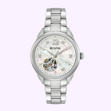 Bulova 96P181 Sutton Automatic Silver Stainless Steel Strap Women Watches