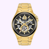 Bulova 98A178 Maquina Reloj automático dorado con correa de acero inoxidable para hombre