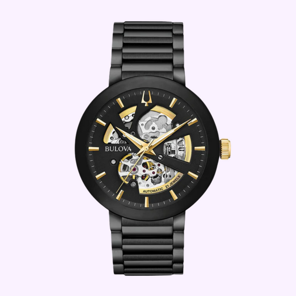 Reloj para hombre Bulova 98A203 Futuro de acero inoxidable negro de 42 mm con pulsera