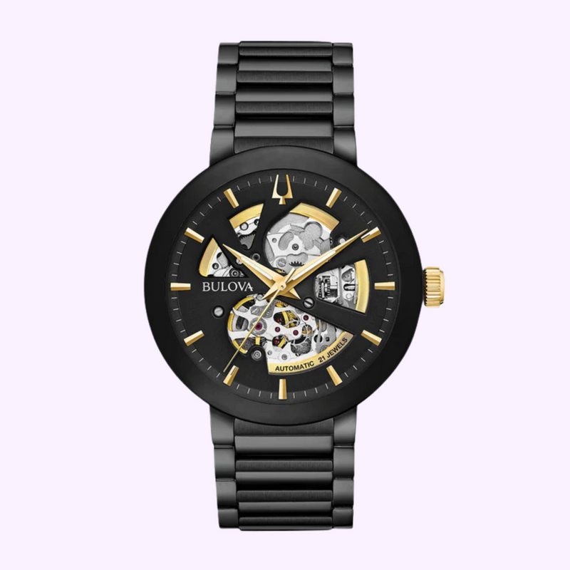 Bulova 98A203 Futuro Black Stainless Steel Bracelet 42mm Men Watches