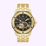 Bulova 98A273 Marine Star Gold Aço Inoxidável Strap Relógios Masculinos