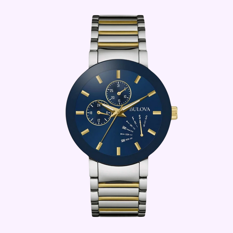 Bulova 98C123 Futuro Two-Tone Aço Inoxidável Pulseira 40mm Relógios Masculinos