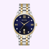 Front View Bulova 98D130 Classic Diamond Unisex Watches