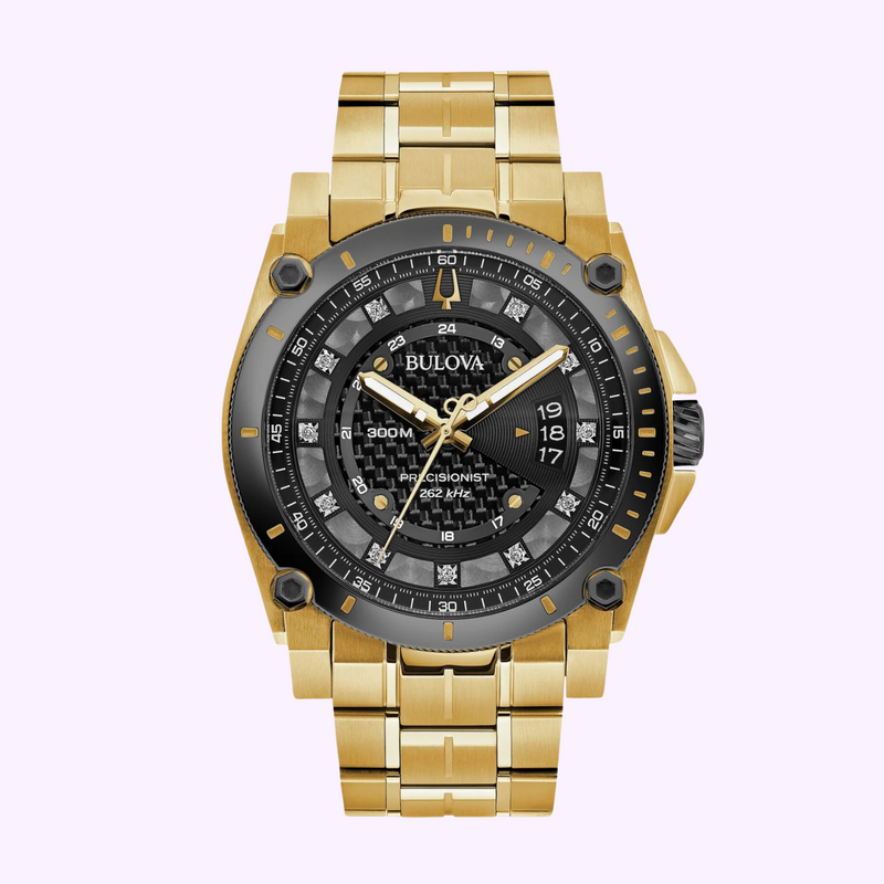 Bulova 98D156 Precisionist Gold Stainless Steel Strap Men Watches