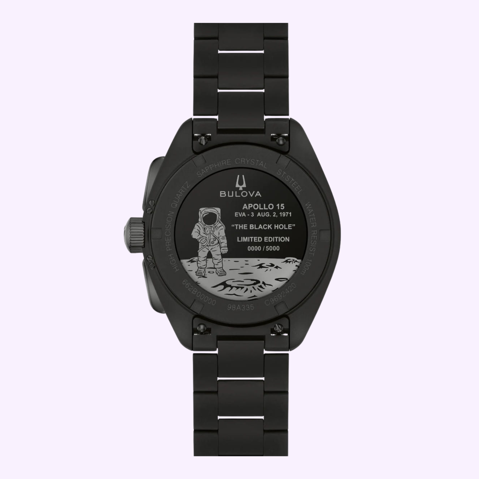 Back View Bulova Lunar Pilot Black Hole 98A335