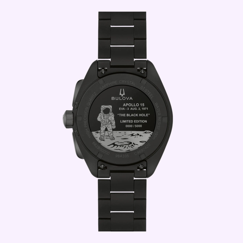 Bulova Lunar Pilot Black Hole 98A335 back view