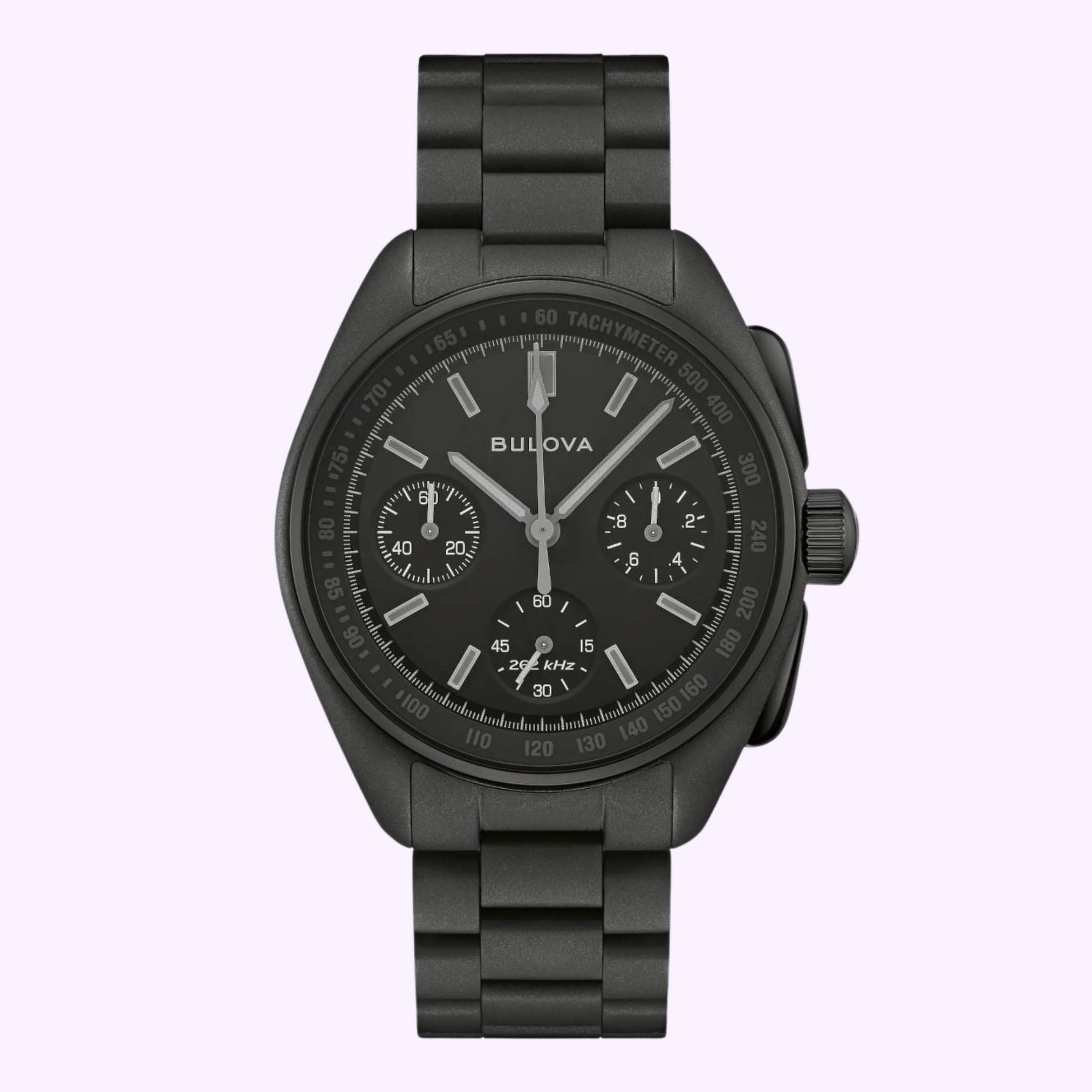 Front View Bulova Lunar Pilot Black Hole 98A335
