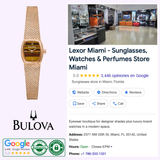A rose-gold tone Bulova Watches Goddess of Time - Tiger’s Eye 97L185 watch featuring a tiger’s eye dial and a linked bracelet.