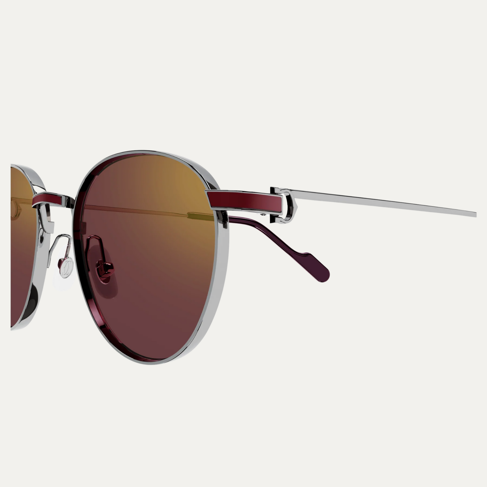 Cartier CT0573S-003 Sunglasses Grey Ruthenium Brown Metal Cartier CT0503S Square Sunglasses | Fashion Eyewear US main image 3