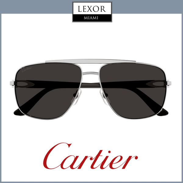 Cartier CT0365S-001 58 Metal Men Sunglasses