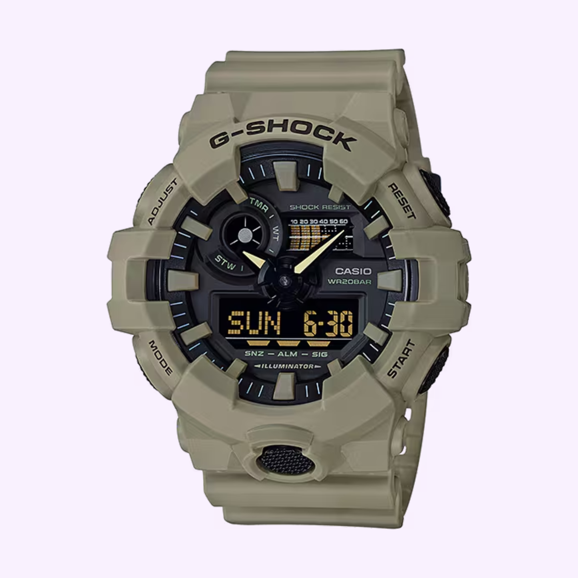 Angle View CASIO G-Shock Watch ANALOG-DIGITAL GA700UC-5A