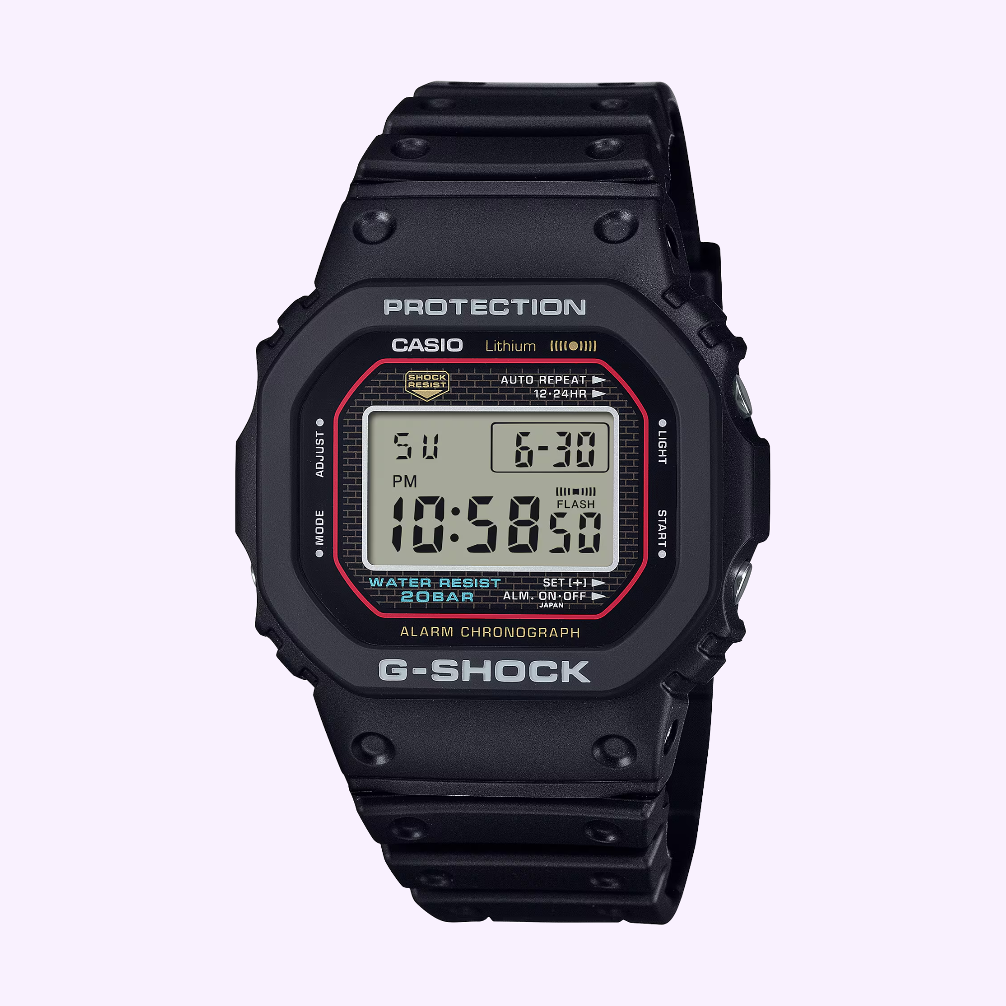 Front View CASIO G-Shock Watch DIGITAL DW5000R-1A