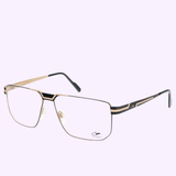 CAZAL 7091 C 001 59/14/140 BLK/GLD Unisex Sunglasses by Cazal Sunglasses, featuring gold and black aviator-style thin metal frames and large rectangular lenses inspired by classic Miami sunglasses, displayed on a light purple background. The left lens bears a small logo in the lower corner.