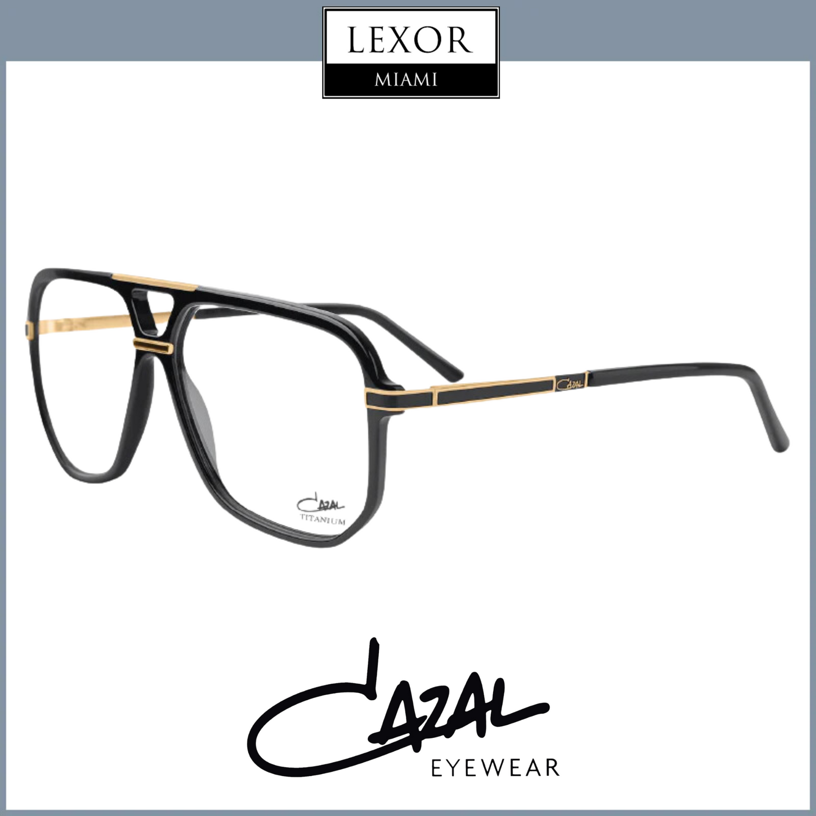 Cazal 6025-01 Black-Gold Women Sunglasses – Lexor Miami