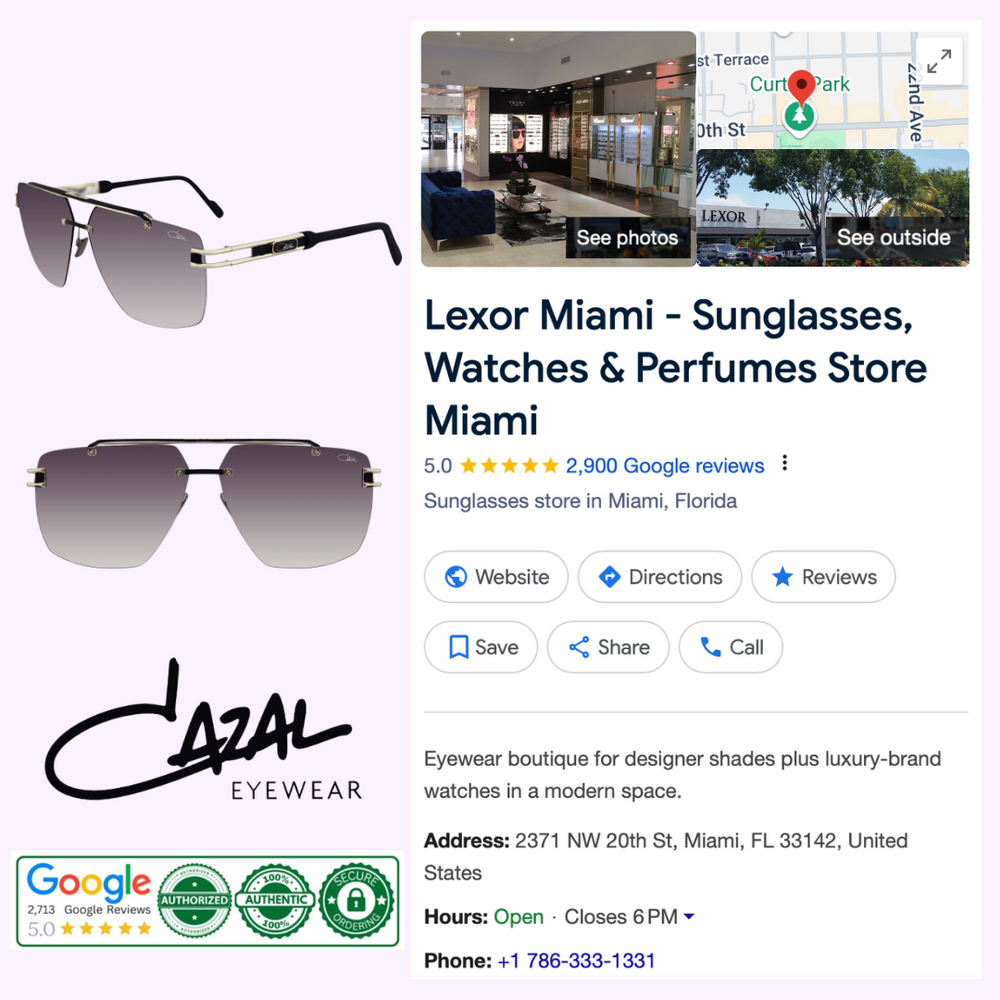 CAZAL 9107 C 002 62/11/140 BLK/S SG Unisex Sunglasses – Lexor Miami