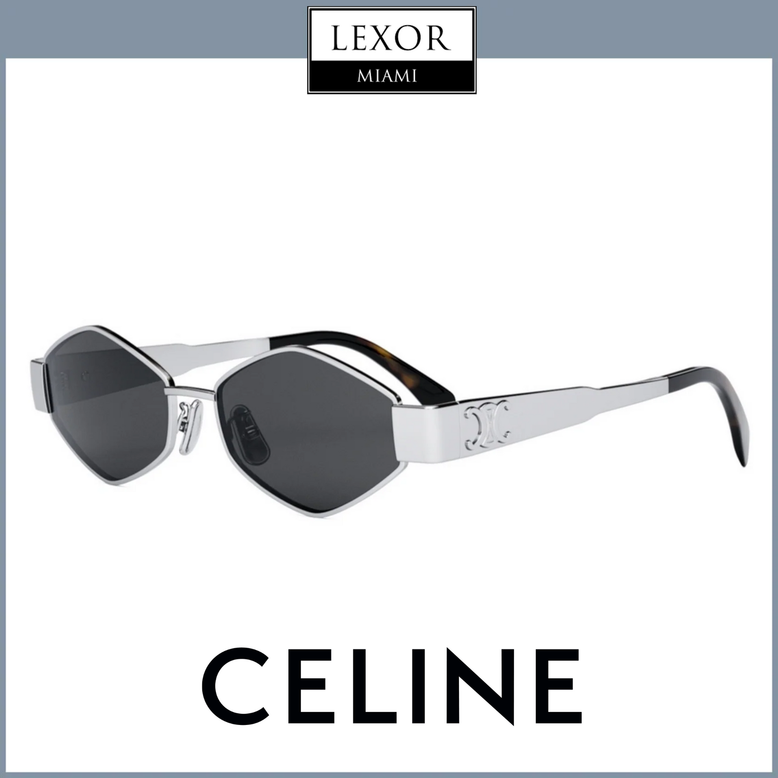 Celine Metal Triomphe Geometric Sunglasses 54mm