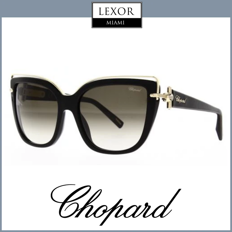 Gafas de sol Chopard SCHC80S 0700 para mujer, color negro y dorado