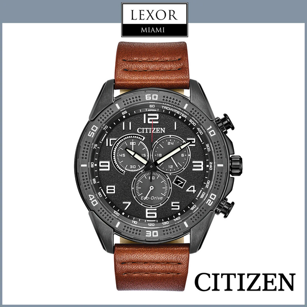Citizen AT2447-01E Drive Eco-Drive Brown Leather Strap Men Watches
