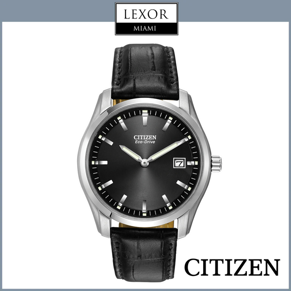 Relógios Citizen AU1040-08E Corso Eco-Drive Preto Couro Pulseira Masculina