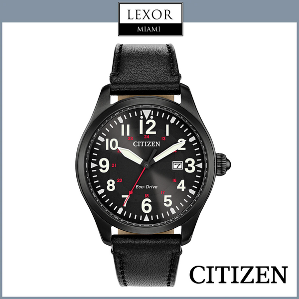 Citizen BM6835-15E Garrison Eco-Drive Black Leather Strap Men Watches