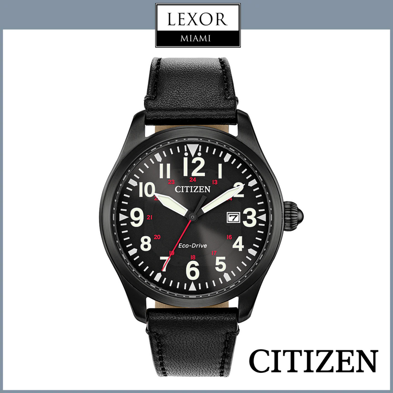 Relógios Citizen BM6835-15E Garrison Eco-Drive Preto Couro Pulseira Masculina
