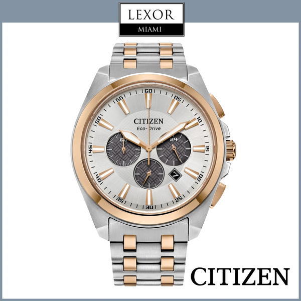 Citizen CA4516-59A Men ECO WR100 SS Bracelet Rose-Gold Silver