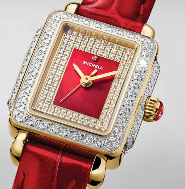 Michele Watches Special Edition Deco Madison Mini Two-Tone 18K Gold-Plated Diamond Pavé Dial Watch MWW06D000170